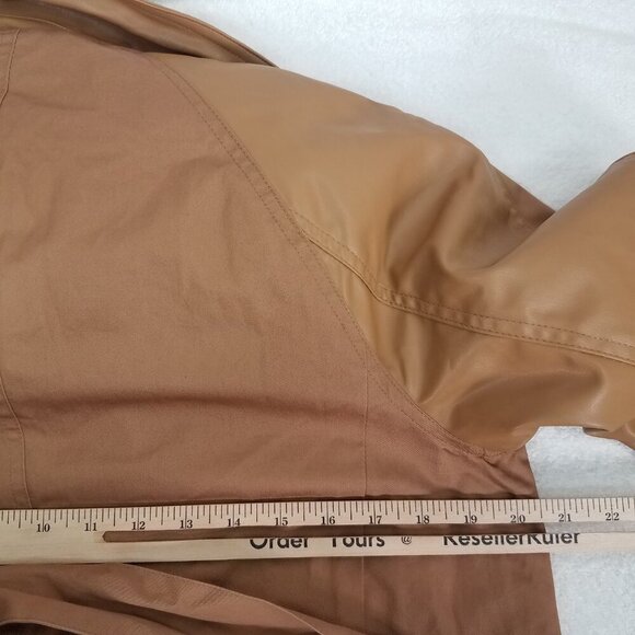 NEW A new Day Women's S Trench Coat in Burlap Brown Cotton NWT $50 - Picture 11 of 12